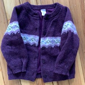 Gap wool baby sweater with jersey lining. Size 6-12 months.